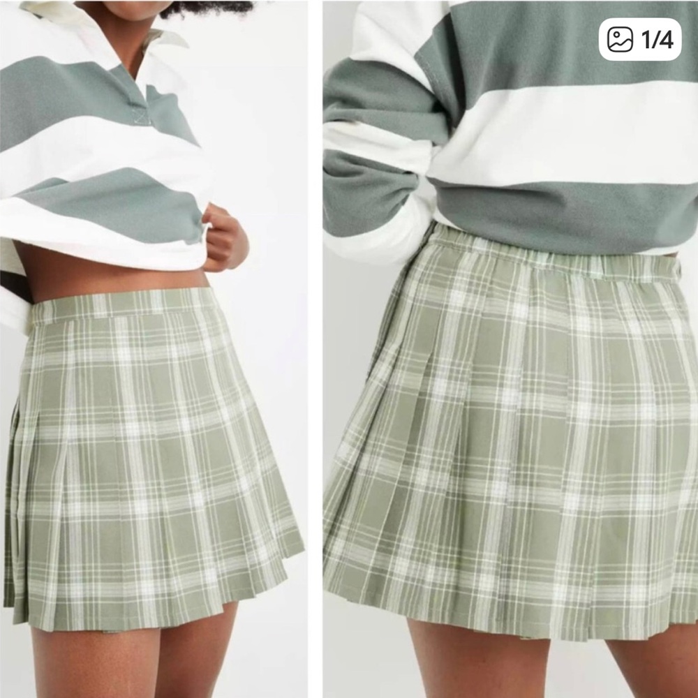 Aerie green plaid mini skirt